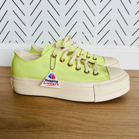 ⭐Converse Chuck Taylor All Star Lift Platform Low 8.5 Womens Shoes Green A09913F - Picture 10 of 15